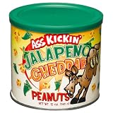 Ass Kickin Jalapeno Cheddar Peanuts 12 Ounce Cans Pack of 6 by Ass Kickin'
