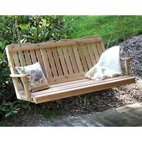 6' Red Cedar Southern English Porch Swing by Porch Swings
