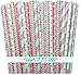 Outside the Box Papers Light Pink Stripe, Polka Dot Chevron Paper Straws 7.75 Inches 100 Pack Light Pink, White