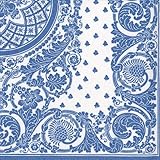 Entertaining with Caspari 12270DG Jacquard Paper Linen Napkin Dinner, Blue/White, 12-Pack