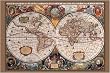 Antique 17th Century World Map - Poster (Size: 36" x 24")