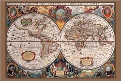 Antique 17th Century World Map - Poster (Size: 36" x 24")