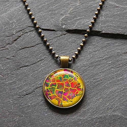 Picture Pendant Necklace with a Tree Painting under a glass dome Bezel Pendant Art Photo Necklace by Ducky Rubin for StudioDjewelry