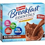 Carnation Breakfast Essentials, No Sugar Added Rich Milk Chocolate Powder, 8-Count Envelopes 64- 0.705 oz (20g) (Pack of 8)