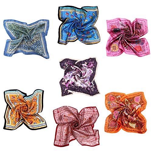 niceEshop(TM) Women's Fashion Printing Mulberry Silk Square Scarf Kerchief