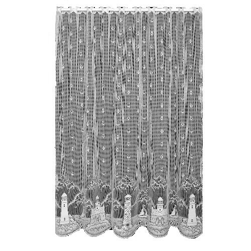 Heritage Lace Lighthouse 60-Inch Wide by 63-Inch Drop Panel, White