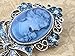 Beautiful Blue Synthetic Sapphire AB Crystal Rhinestone Cameo Maiden Ribbon Bow Pin Brooch