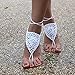 1 X Ivory crochet barefoot sandals/Nude shoes/Foot jewelry/Bridesmaid accessory/Yoga shoes/ Beach accessory/Beach wedding/Belly dance/Anklet