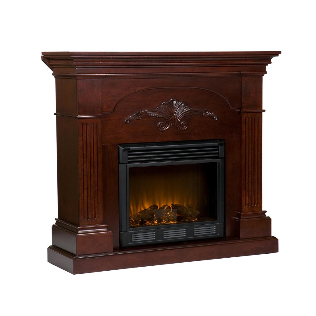 SEI Sicilian Harvest Electric Fireplace, Mahogany Gel Fuel Fireplaces