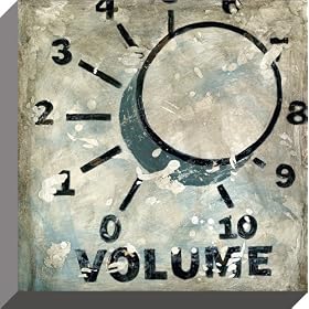 Oopsy daisy Rock and Roll, Volume, Stretched Canvas Art by Aaron Christensen, 12 by 12-Inch