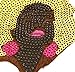 Fun Afro African woman with big earrings and pink lipstick sequin earrings. Very light. Detailed