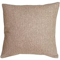 Pillow Decor - Herringbone Brown Square Decorative Throw Pillow