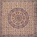 Homestead Block Print Tablecloth 60x60 for Square Tables Blue Red Cotton Kalamkari Paisley Floral Kitchen Table Linen