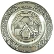 9 Inch Pewter Birth Plate - Baby's Bedroom with Crib