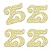 Gold Glitter 25 - No-Mess Real Gold Glitter Cut-Out Numbers - 25th Birthday Party Confetti - Set of 24