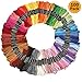 QICI Embroidery Floss 100 Skeins Embroidery Premium Multi-Color Cross Stitch Threads Friendship Bracelet String (100 Pack)