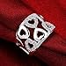 New Fashion Beautiful Jewelry Austrian Crystal Hollow Heart Sweet Love Silver Ring Band