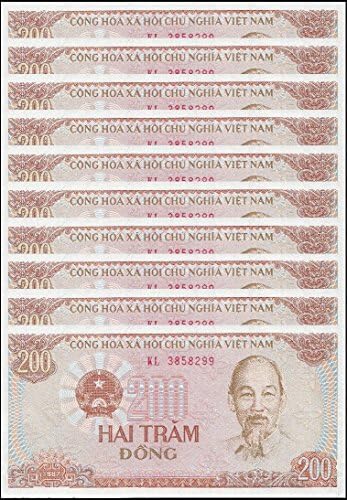 Vietnam 200 X 10 PCS = 2,000 Dong, Currency, Vietnamese, VND