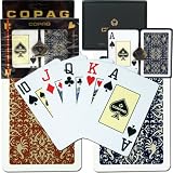 Cartes �  jouer CopagT au Bridge en plastique taille Jumbo - Gold Line Script design