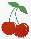 Pair of Cherries on Clear Background - Sticker / Decal (Cherry)
