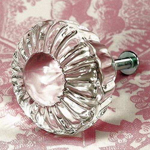 Vintage Clear Victorian Glass Knobs (4) Kitchen Drawer Pulls
