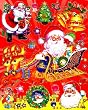 Christmas Santa Claus on his sleigh w reindeers Sticker Sheet E221