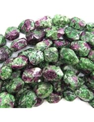 16-18mm ruby zoisite jade nugget beads 15" strand