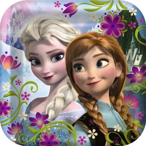 Disney's Frozen Party 9" Square Lunch/Dinner Plates (pack of 8)