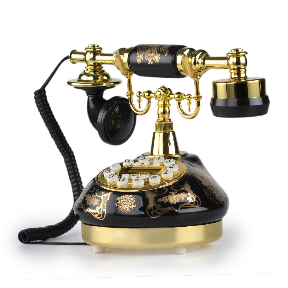 LNC Black Ceramic LNC Retro Vintage Antique Style Push Button Dial Desk