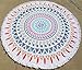 Orino 100% Cotton Soft Round Beach Floral Towel with Fringing 59 Inch Diameter