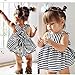 Gotd Baby Girls Sunsuit Outfit Stripe Backless Dress + Brief Infant Clothes (9M, Navy)