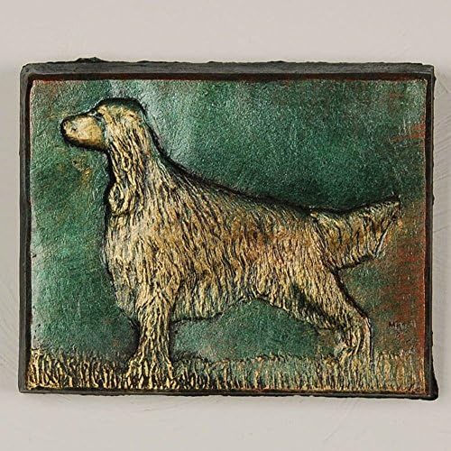 Irish Setter Cast Stone Wall Plaque Handmade Dog Sculpture