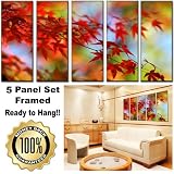 Forest Leaves Nature Photo Painting Canvas Print HUGE Print FRAMED!! 60 x 32
