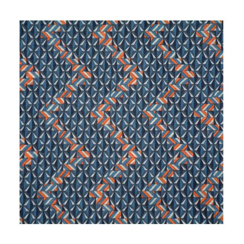 Blue & Orange Abstract 'Takako' Liberty of London Lawn Cotton Handkerchief