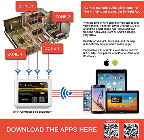 Mi-Light Expansion Bulb: E27 LED 9W 1.6 Million Colour Warm White Bulb for Mi-Light Dimmable Wi-Fi, 2.4Ghz RF Remote, Android and iPhone Control System [Energy Class A]