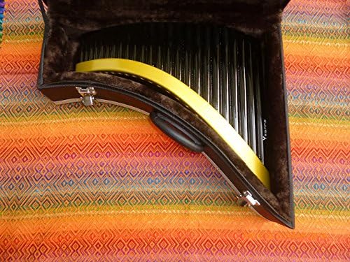 Professional Yzarra Left Handed Gold and Black Pan Flute 24 Pipes Tunable Deluxe Case