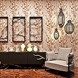 (ハンメロ)Hanmero壁紙 歳寒三友の梅 水墨画風 はがせる 不織紙 のりなし リビング部屋diyリフォーム用 53cm×10m ベージュ QZ0488