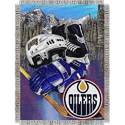 Edmonton Oilers NHL Woven Tapestry Throw Blanket (48x60")"