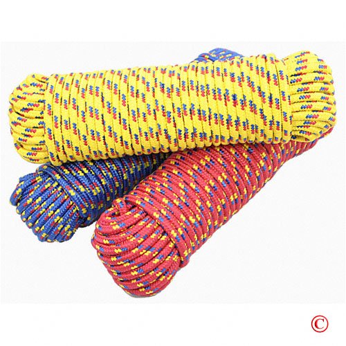 3/8' x 100 Diamond Braided Poly Rope, Multi-Color (1 pc)