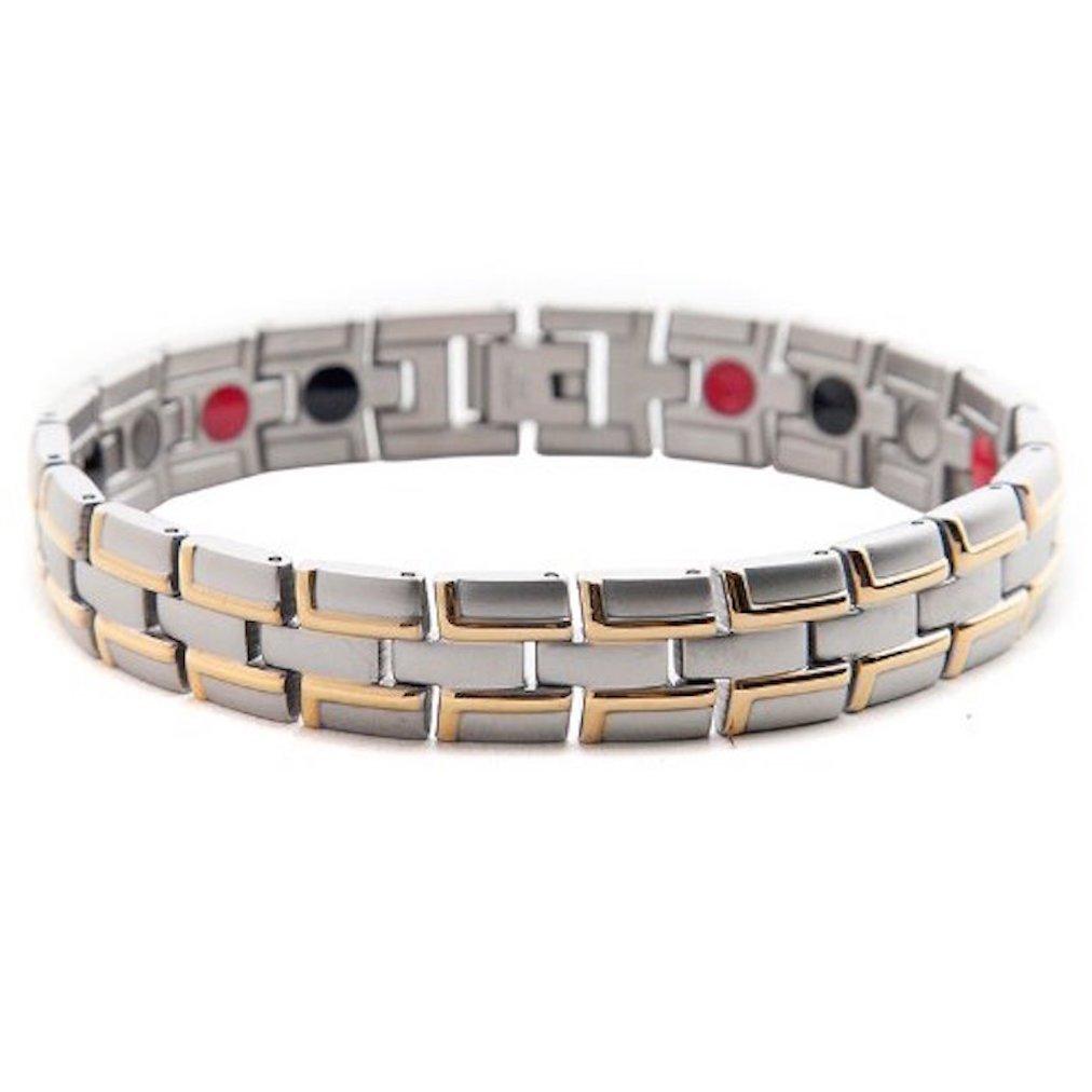 Golfpros Men's Tungsten Therapy Bracelet with Gold Trim