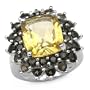 9.05 Carat Genuine Citrine & Smoky Quartz .925 Silver Ring