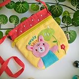 [Lovely Rain] Embroidered Applique Mini Swingpack Bag Purse / Wallet Bag / Camera Bag (4.8*5.2)