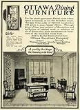 IMAGE OF 1924 Ad Ottawa Furniture Wooden Dining Table Chairs Set Decor Breakfast Room - Original Print Ad