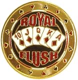Trademark Royal Flush Card Guard Poker Button Gold