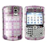 For Blackberry Curve 8330 Glitter Hard Case Plaid Pink
