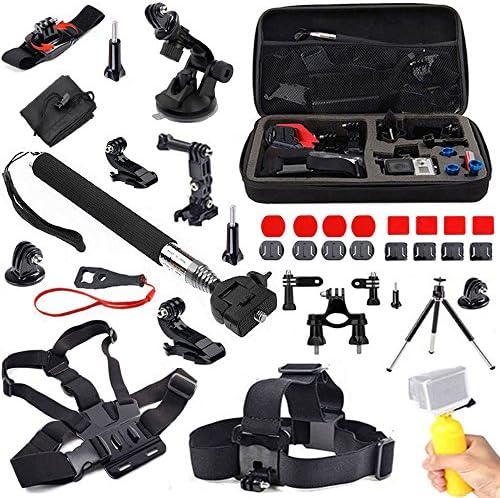 Kebo 34in1 Travel Large Shockproof Carry Bag Head Chest Belt Strap Flat Curved Mount Floating Grip Monopod Pole Accessories Kit Travel Sets for Gopro Hd Hero 1 2 3 3+ 4 Sjcam Sj4000 Sj5000 Sj6000 Sports Camera