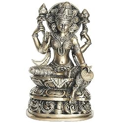Lakshmi Statue Brass Figurine 8 x 4.75 x 2.5 inches