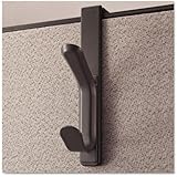 Recycled Cubicle Coat Hook, 2 Hook, Plastic, Charcoal