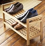 Stacking Wooden Shoe Rack - Walnut Wood