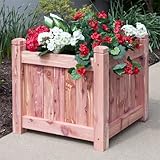 Small Square Cedar Wood Planter